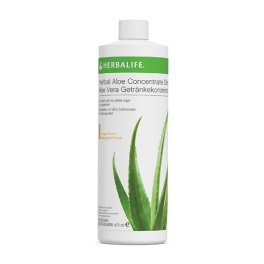 Herbal Aloe Concentrate Drink Mango flavour bottle, 473 ml sugar-free aloe vera drink