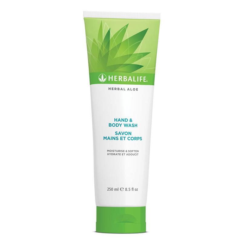 Herbal Aloe Hand and Body Wash 250 ml bottle with aloe vera