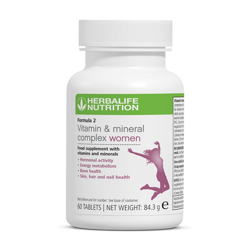 Formula 2 Vitamin and Mineral Complex for women, pot of 60 multivitamin tablets