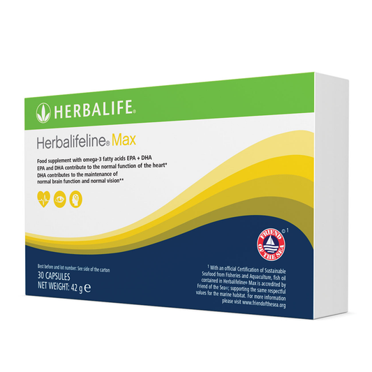 Herbalifeline Max omega-3 fish oil box of 30 capsules