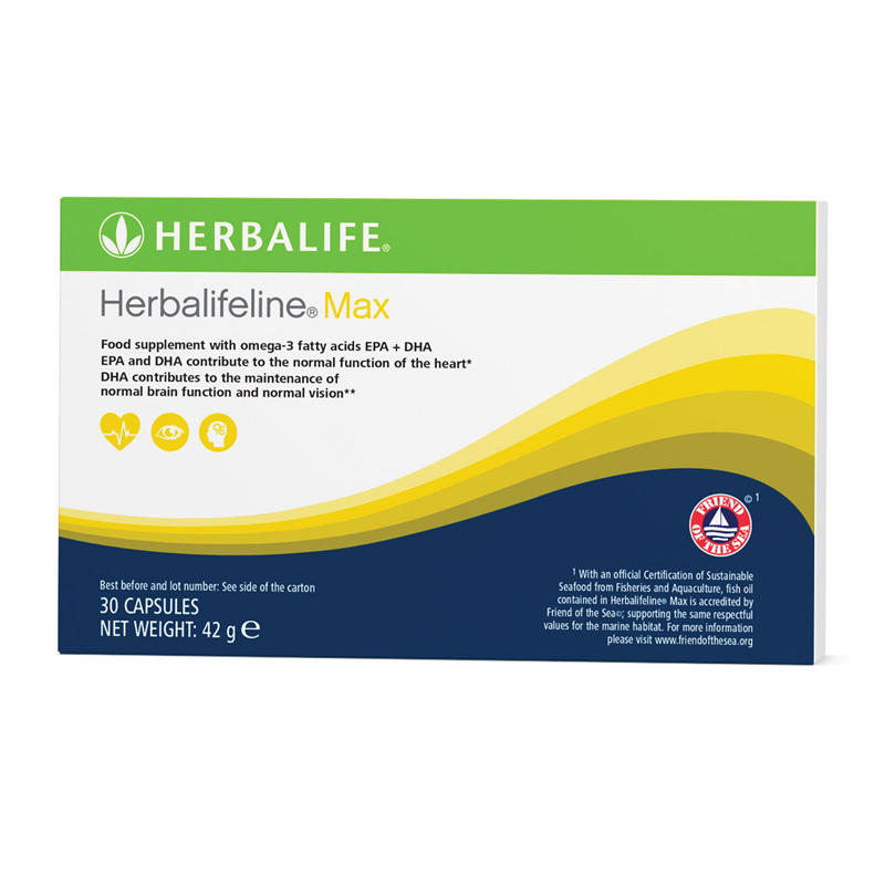Herbalifeline Max omega-3 fish oil box of 30 capsules