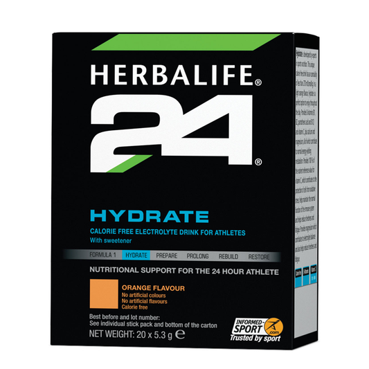 Herbalife24 Hydrate orange box of 20 electrolyte drink stick packs
