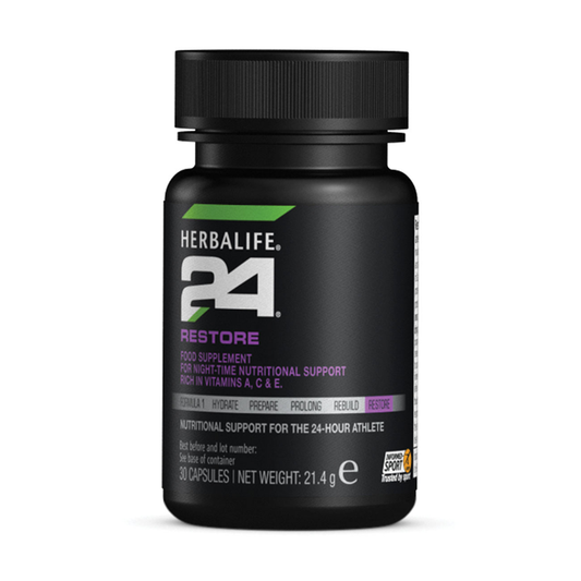 Herbalife24 Restore night-time capsules tub, 30 capsules with Lactium, vitamin C and vitamin E