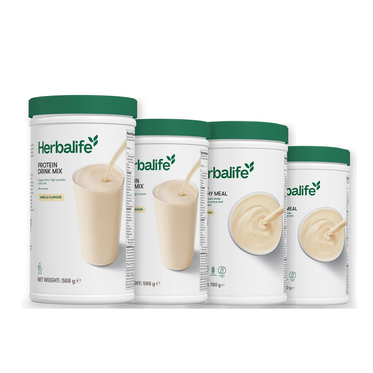 Two Formula 1 Healthy Meal shake tubs with two vanilla Protein Drink Mix tubs, pick your flavours, Vanilla (Large 780g) / Vanilla (Large 780g)