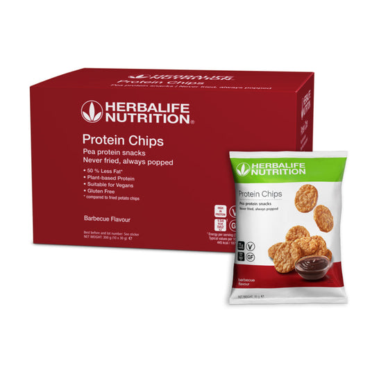 Barbecue Protein Chips box of 10 x 30 g popped pea protein crisps