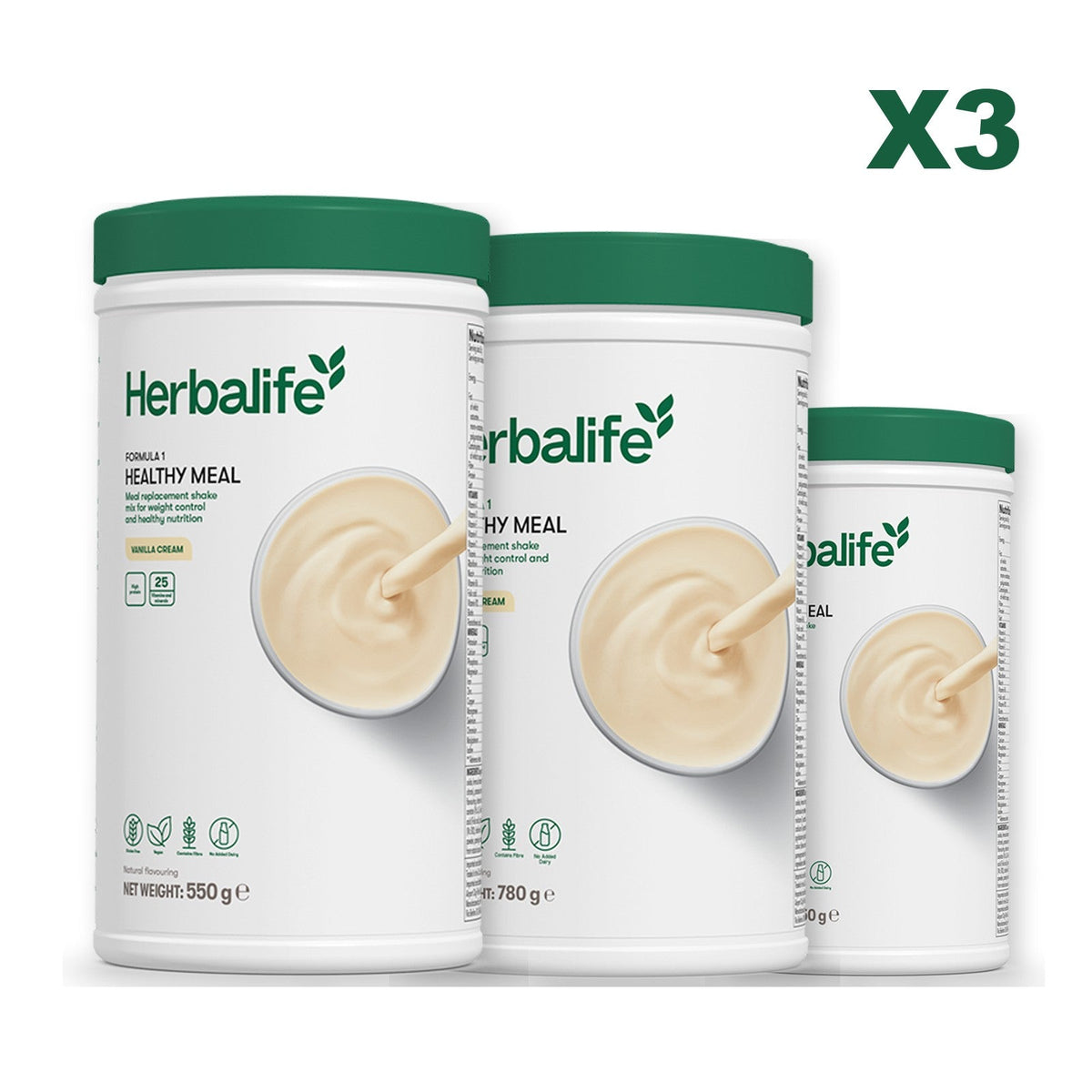 Three Formula 1 shake tubs led by Vanilla Cream, plus two flavours you choose, Vanilla (Large 780g) / Vanilla