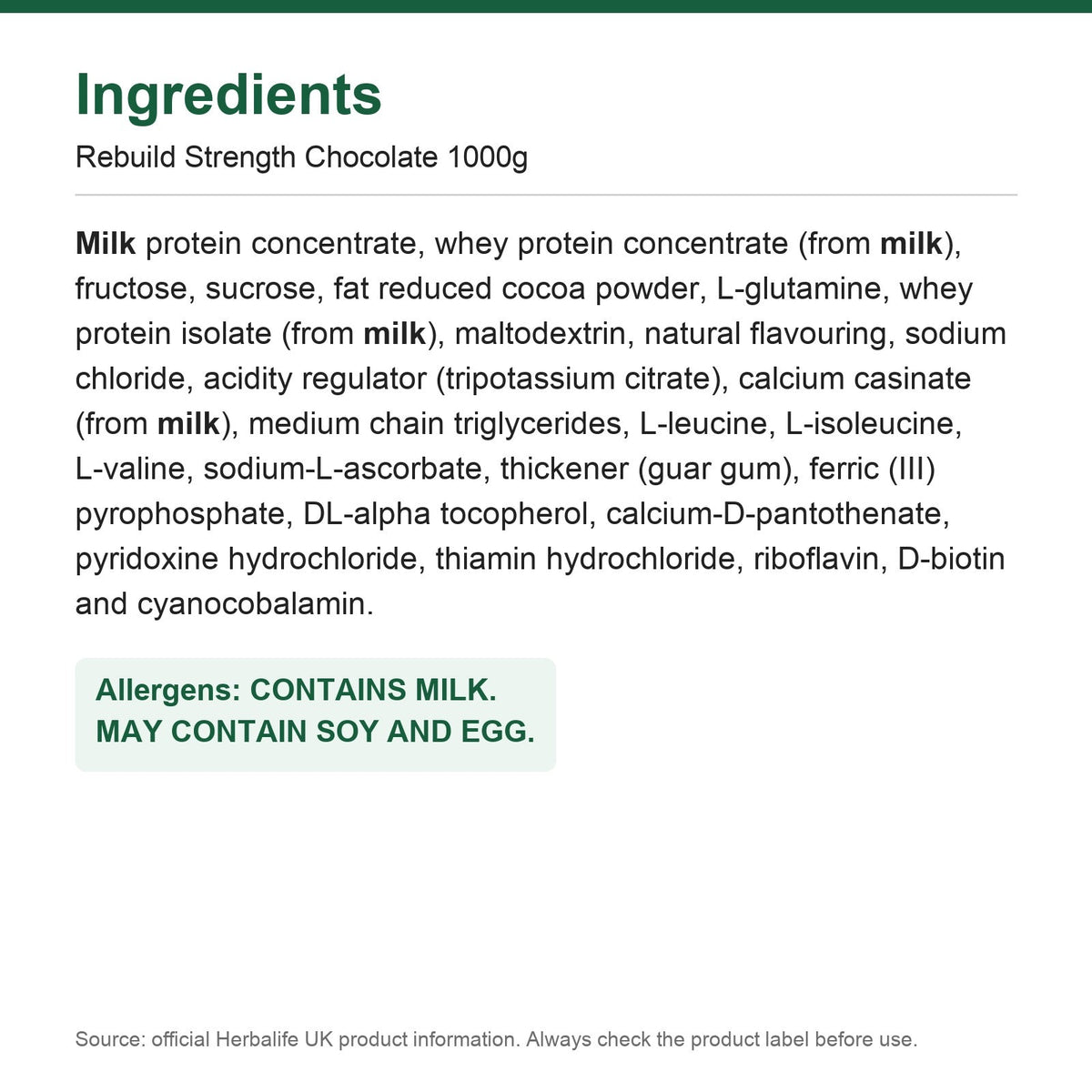 Herbalife24 Rebuild Strength chocolate 1000 g canister of protein recovery drink powder