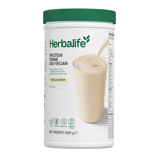 Protein Drink Mix Vegan vanilla tub, 560 g plant-based soy protein powder