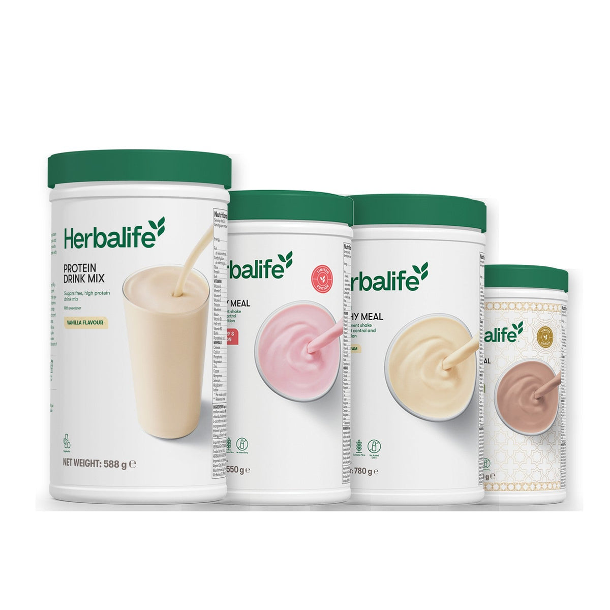 Formula 1 Strawberry Watermelon shake tub with two chosen flavours and Protein Drink Mix vanilla tub, Vanilla (Large 780g) / Dubai Style Chocolate