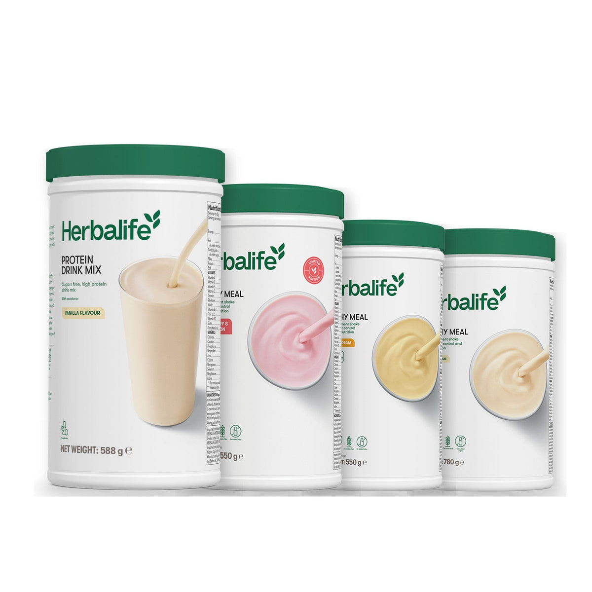 Formula 1 Strawberry Watermelon shake tub with two chosen flavours and Protein Drink Mix vanilla tub, Banana Cream / Vanilla (Large 780g)