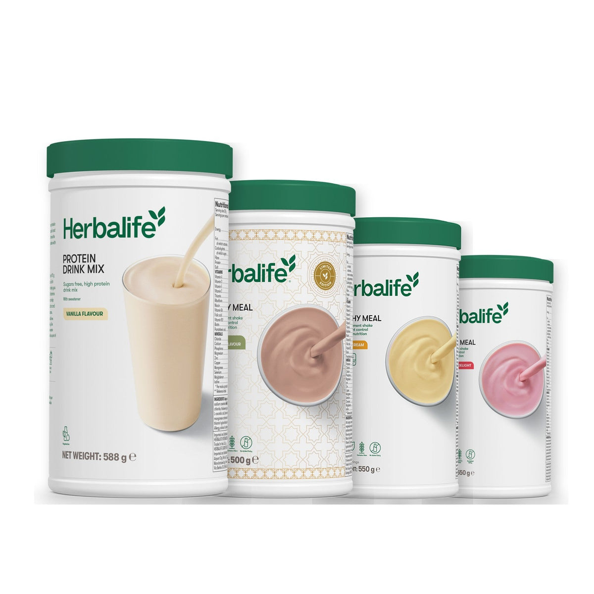 Formula 1 Dubai Style Chocolate shake tub with two chosen flavours and Protein Drink Mix vanilla tub, Banana Cream / Strawberry