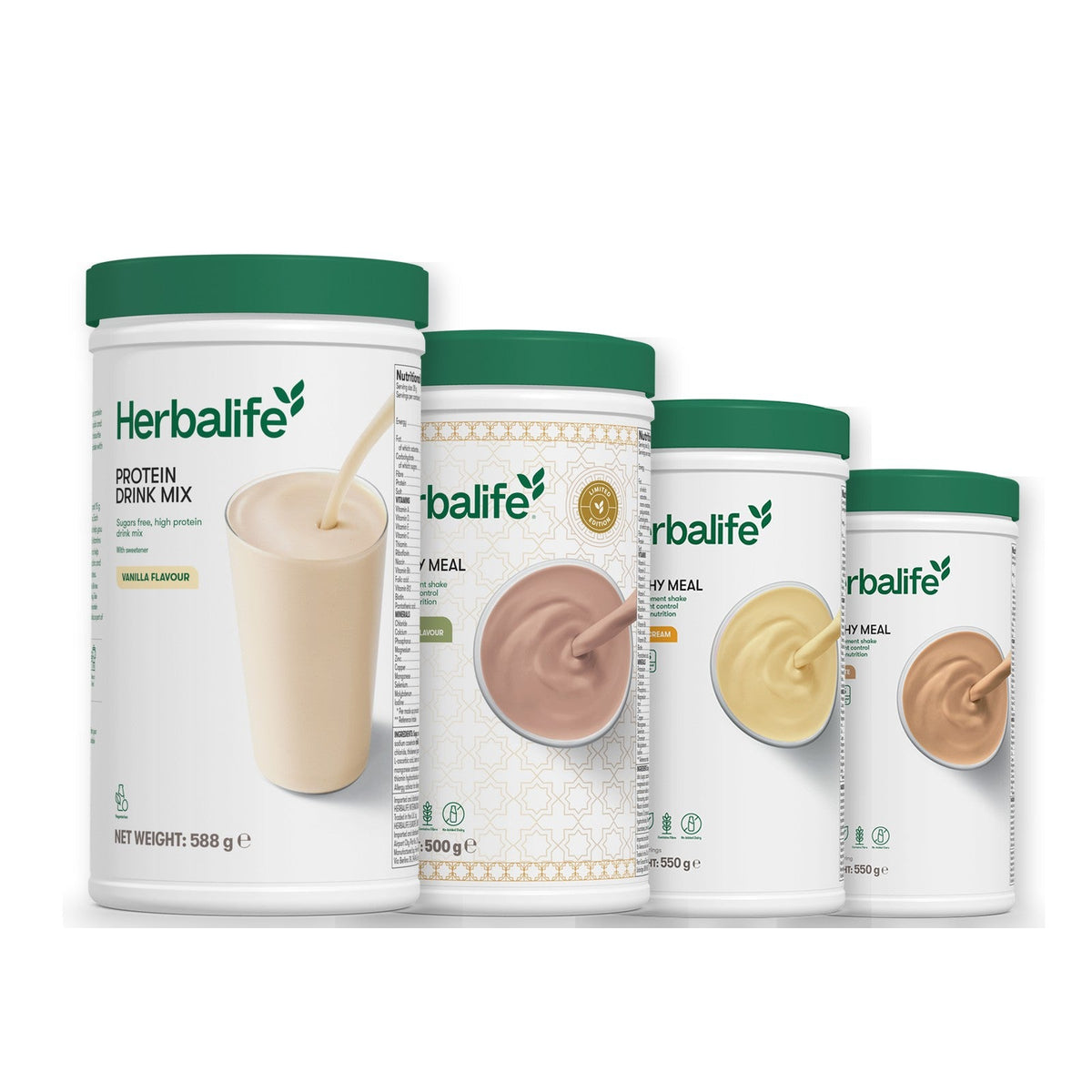 Formula 1 Dubai Style Chocolate shake tub with two chosen flavours and Protein Drink Mix vanilla tub, Banana Cream / Cafe Latte