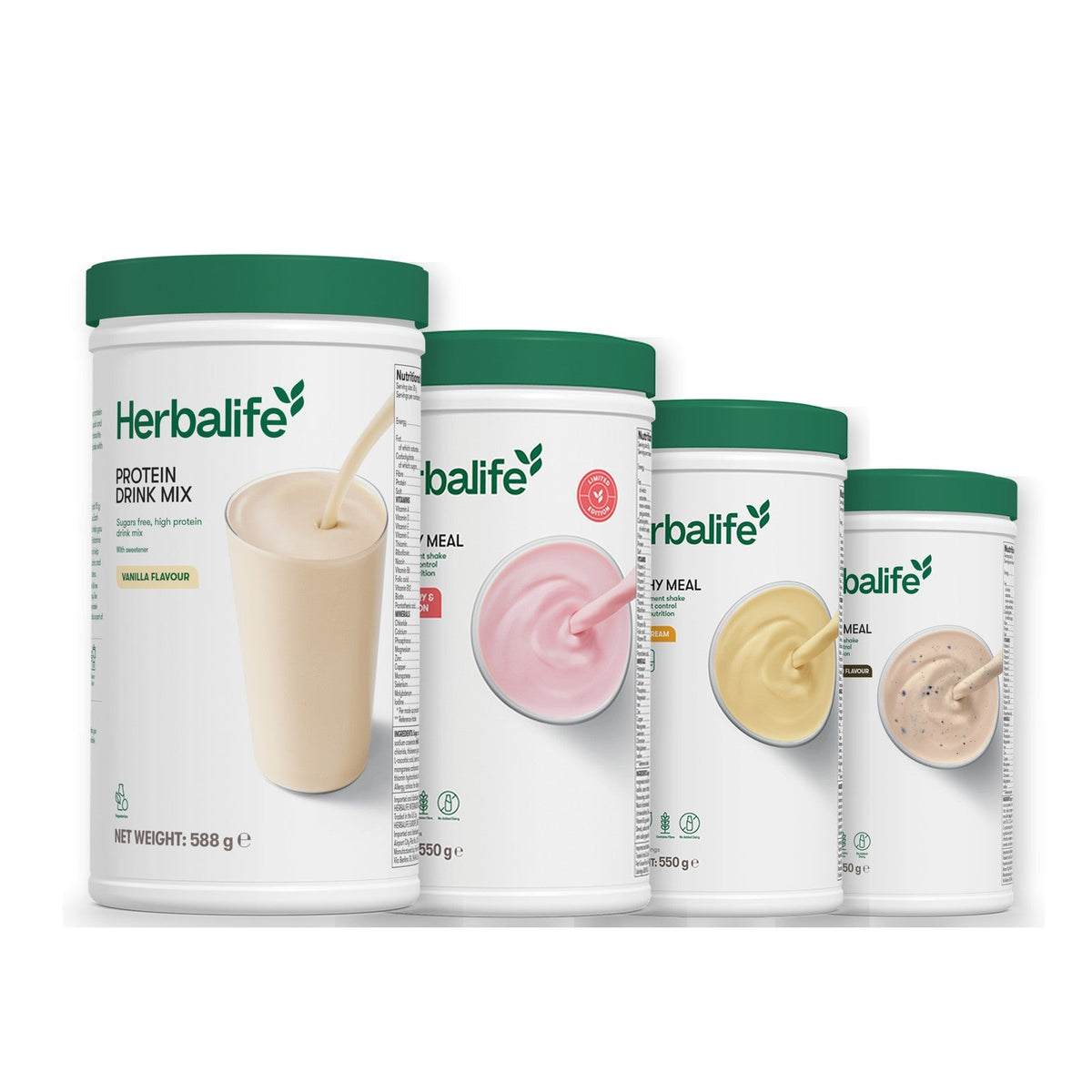 Formula 1 Strawberry Watermelon shake tub with two chosen flavours and Protein Drink Mix vanilla tub, Banana Cream / Cookie Crunch