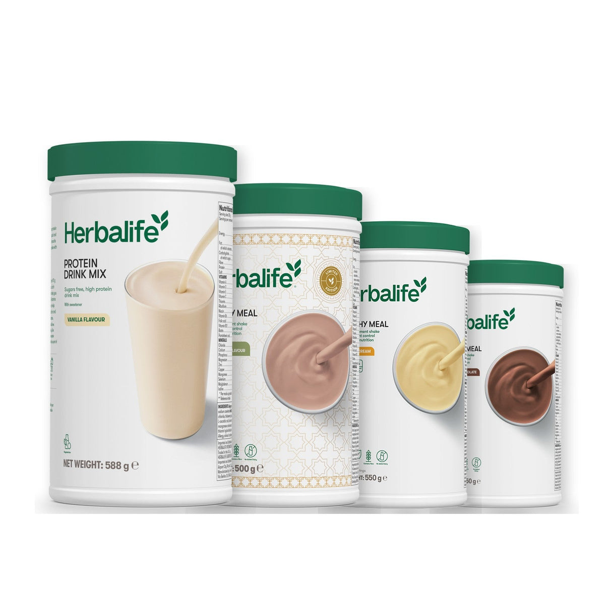 Formula 1 Dubai Style Chocolate shake tub with two chosen flavours and Protein Drink Mix vanilla tub, Banana Cream / Chocolate