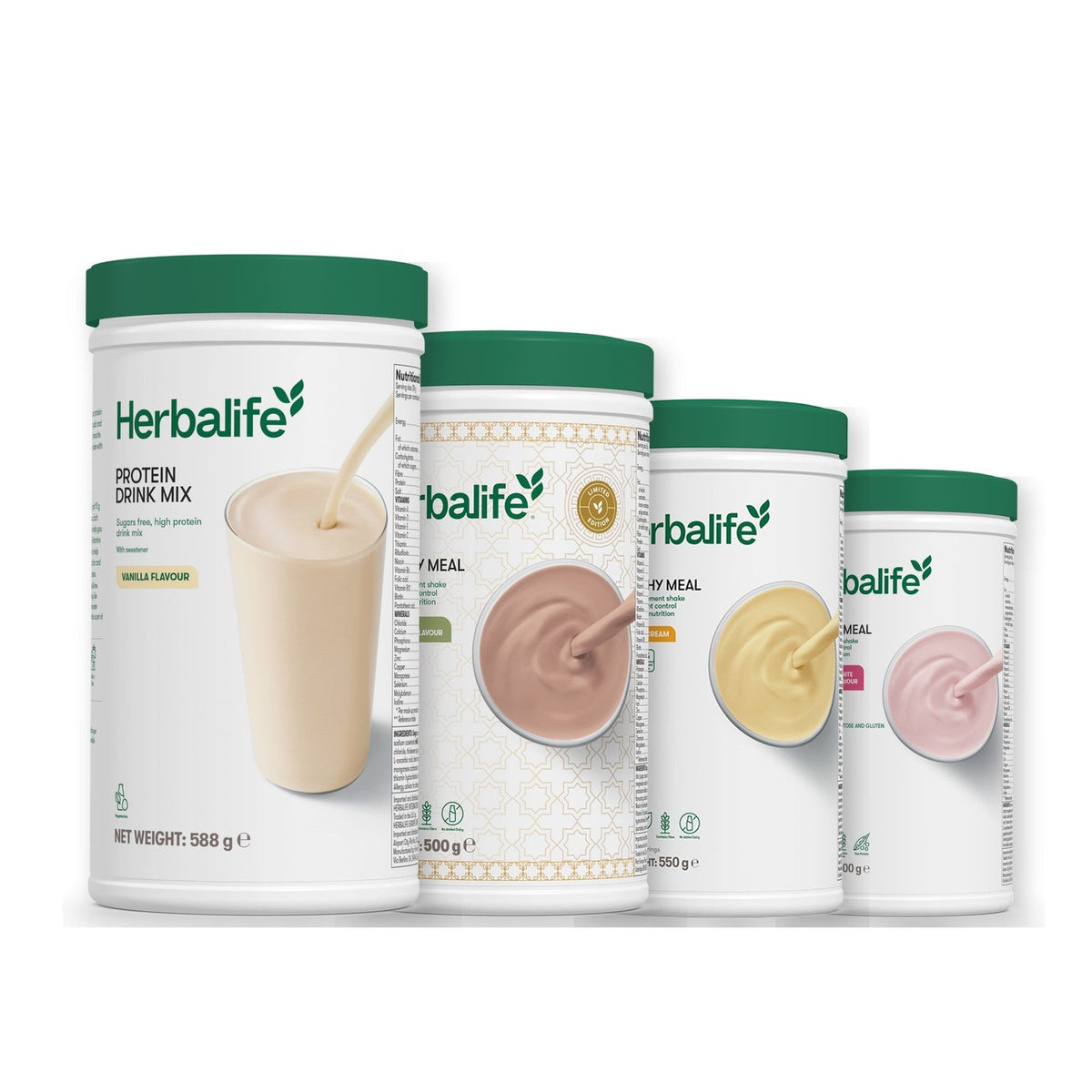 Formula 1 Dubai Style Chocolate shake tub with two chosen flavours and Protein Drink Mix vanilla tub, Banana Cream / Free From Raspberry & White Chocolate