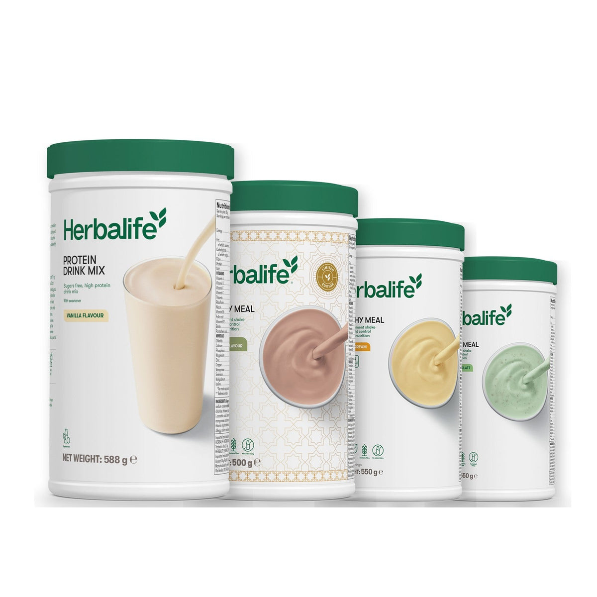 Formula 1 Dubai Style Chocolate shake tub with two chosen flavours and Protein Drink Mix vanilla tub, Banana Cream / Mint Chocolate