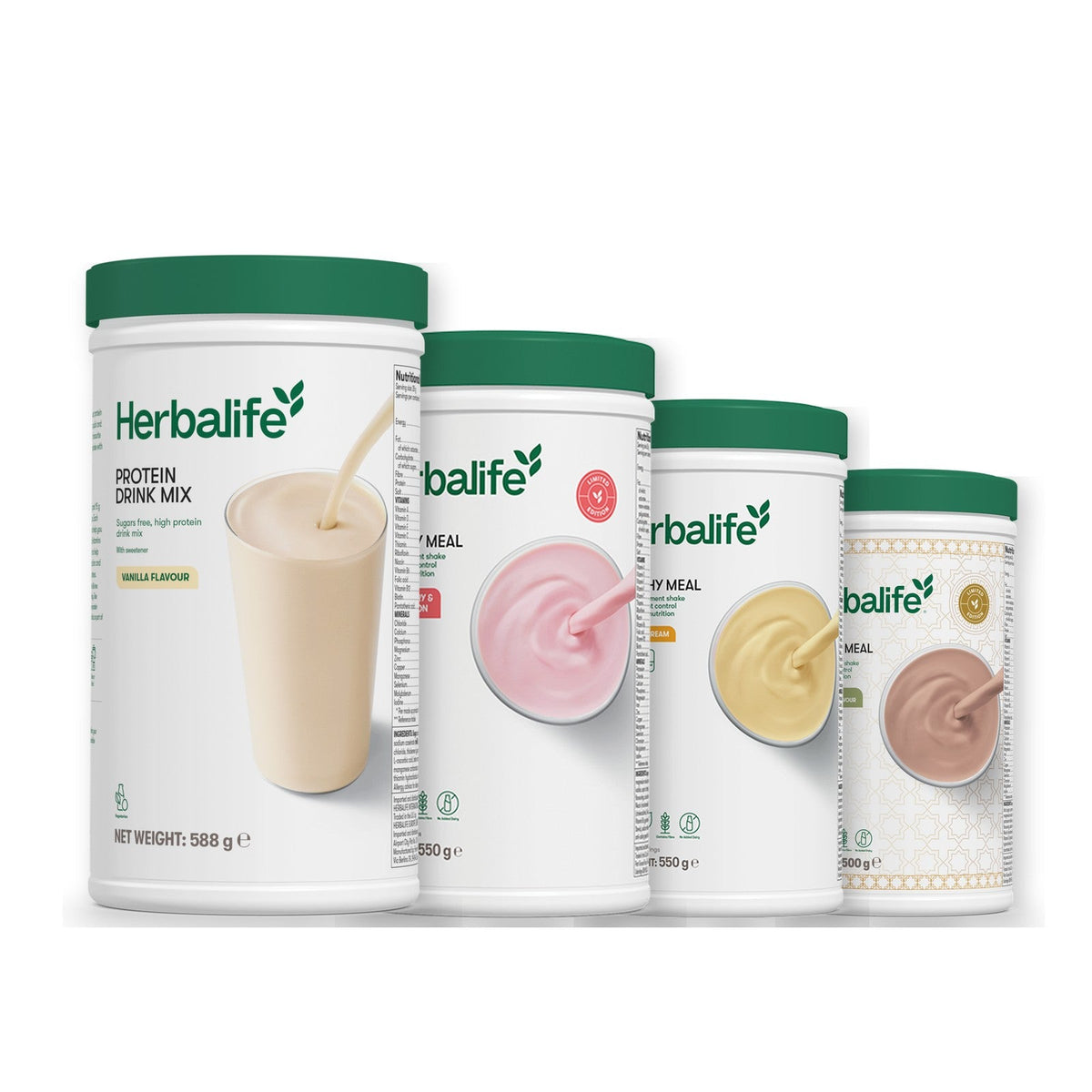 Formula 1 Strawberry Watermelon shake tub with two chosen flavours and Protein Drink Mix vanilla tub, Banana Cream / Dubai Style Chocolate