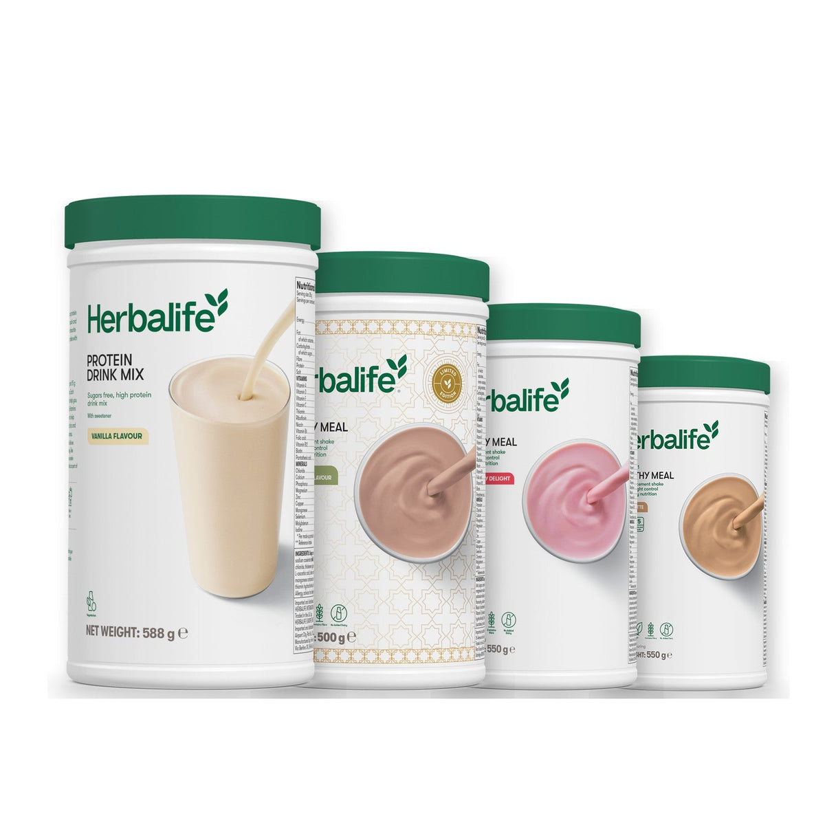 Formula 1 Dubai Style Chocolate shake tub with two chosen flavours and Protein Drink Mix vanilla tub, Strawberry / Cafe Latte