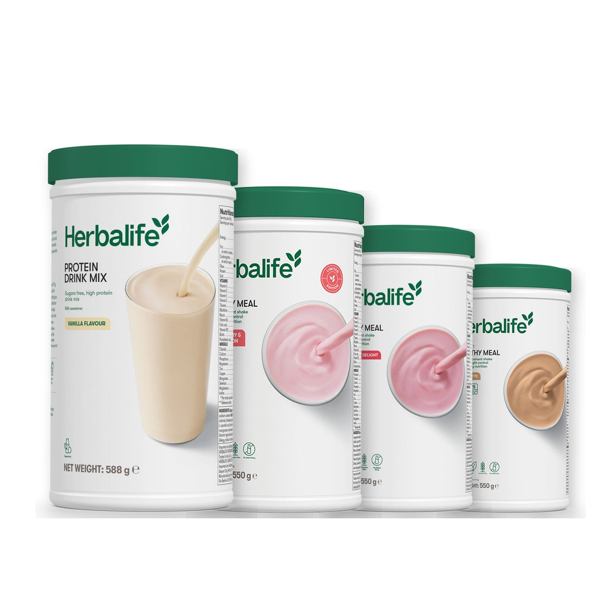 Formula 1 Strawberry Watermelon shake tub with two chosen flavours and Protein Drink Mix vanilla tub, Strawberry / Cafe Latte