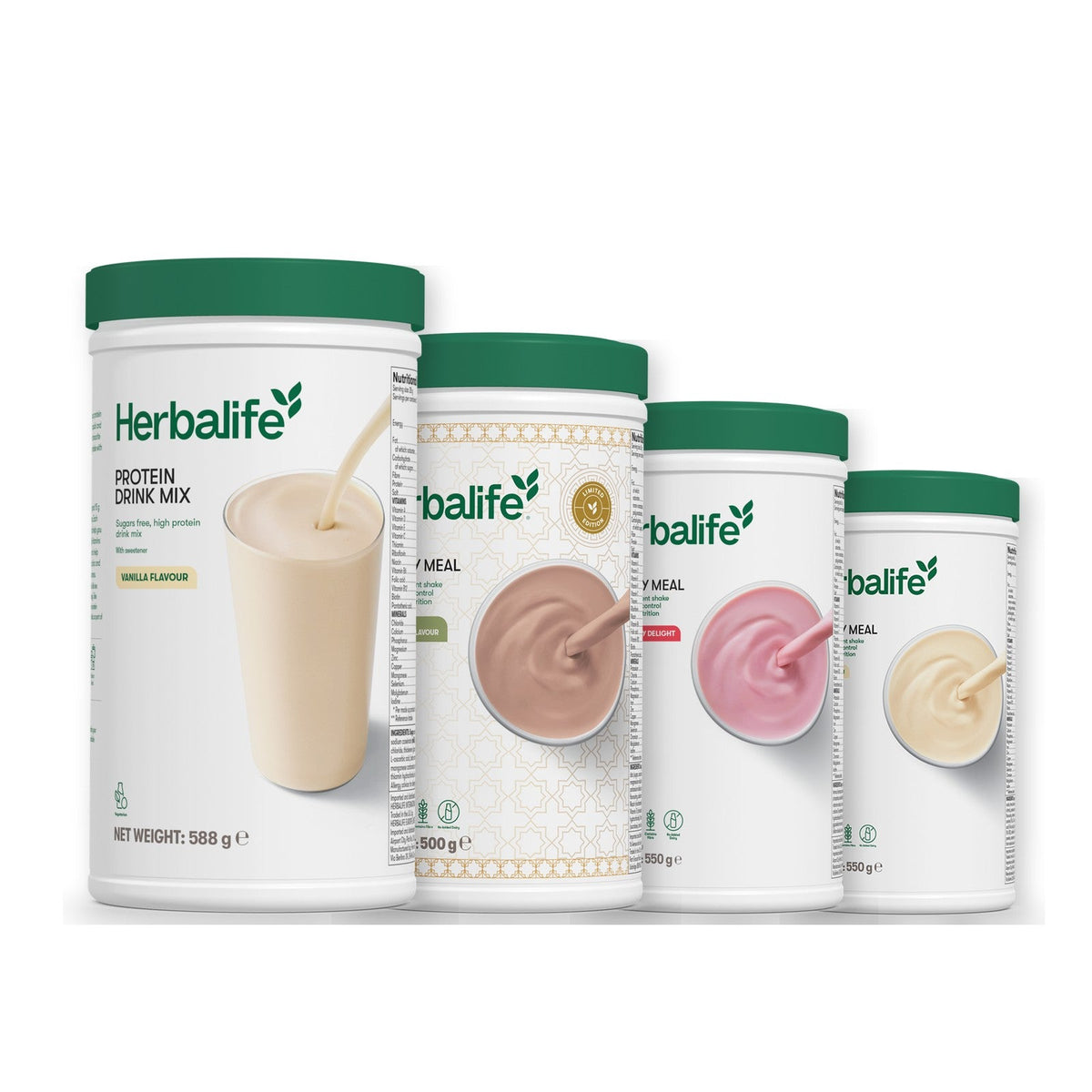 Formula 1 Dubai Style Chocolate shake tub with two chosen flavours and Protein Drink Mix vanilla tub, Strawberry / Vanilla