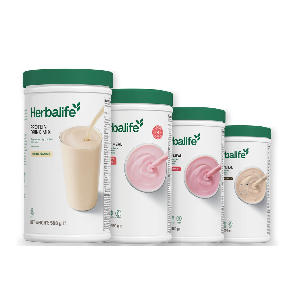 Formula 1 Strawberry Watermelon shake tub with two chosen flavours and Protein Drink Mix vanilla tub, Strawberry / Cookie Crunch