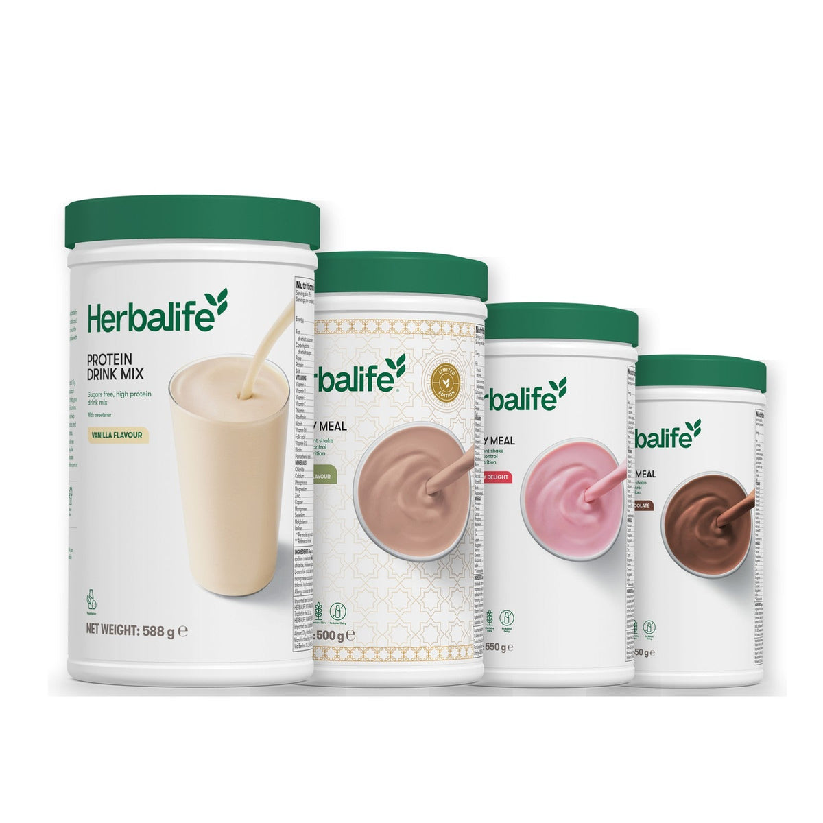 Formula 1 Dubai Style Chocolate shake tub with two chosen flavours and Protein Drink Mix vanilla tub, Strawberry / Chocolate