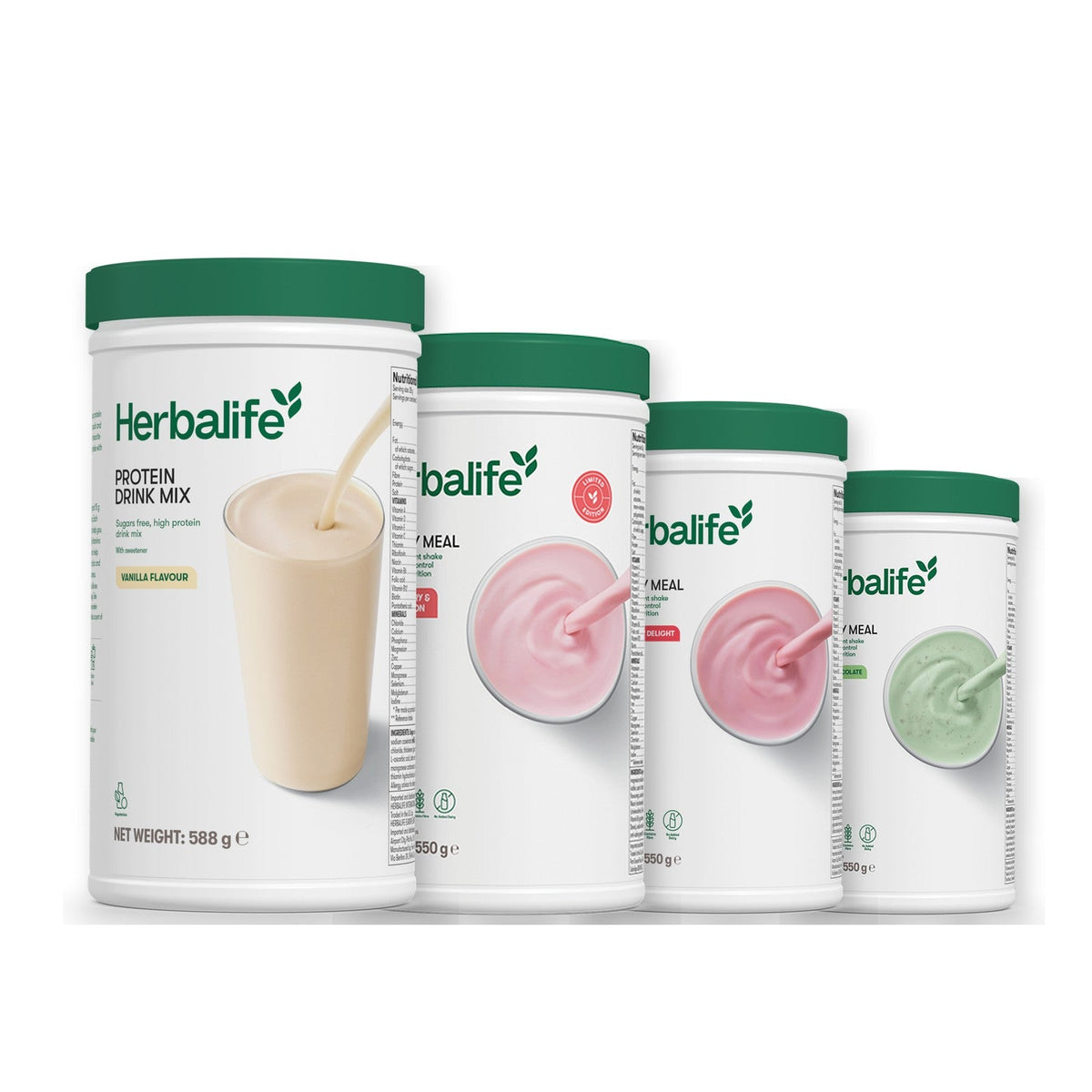 Formula 1 Strawberry Watermelon shake tub with two chosen flavours and Protein Drink Mix vanilla tub, Strawberry / Mint Chocolate