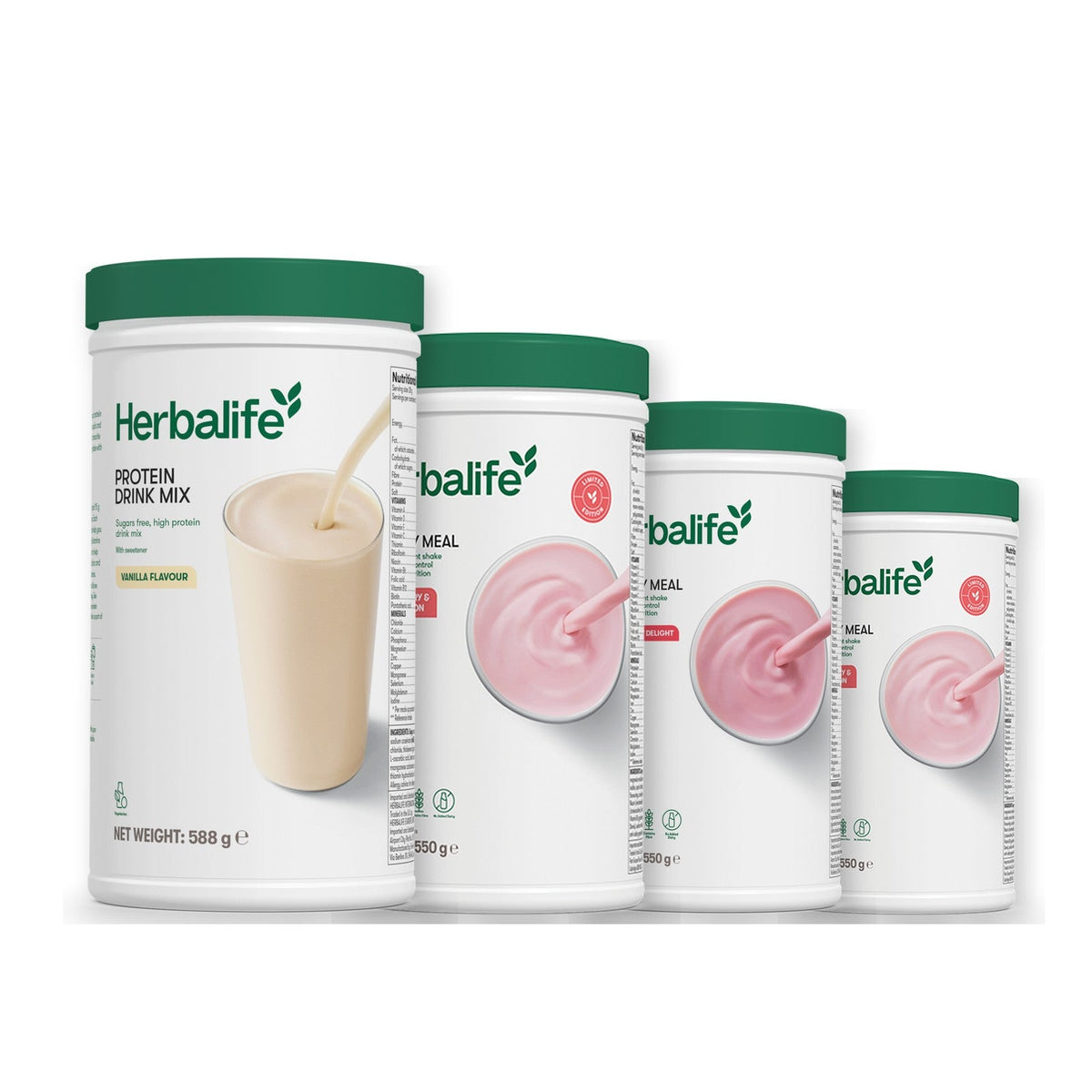 Formula 1 Strawberry Watermelon shake tub with two chosen flavours and Protein Drink Mix vanilla tub, Strawberry / Strawberry Watermelon