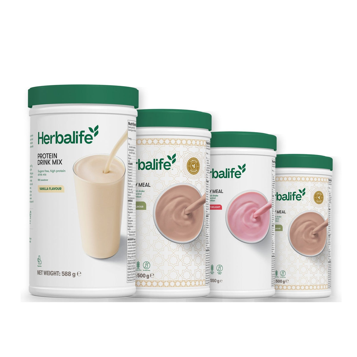 Formula 1 Dubai Style Chocolate shake tub with two chosen flavours and Protein Drink Mix vanilla tub, Strawberry / Dubai Style Chocolate
