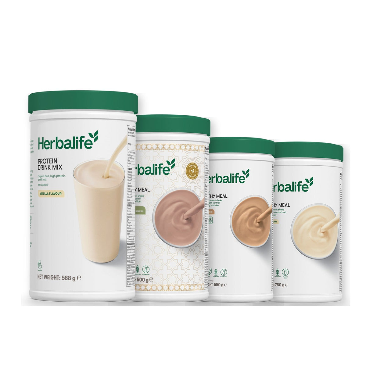 Formula 1 Dubai Style Chocolate shake tub with two chosen flavours and Protein Drink Mix vanilla tub, Cafe Latte / Vanilla (Large 780g)
