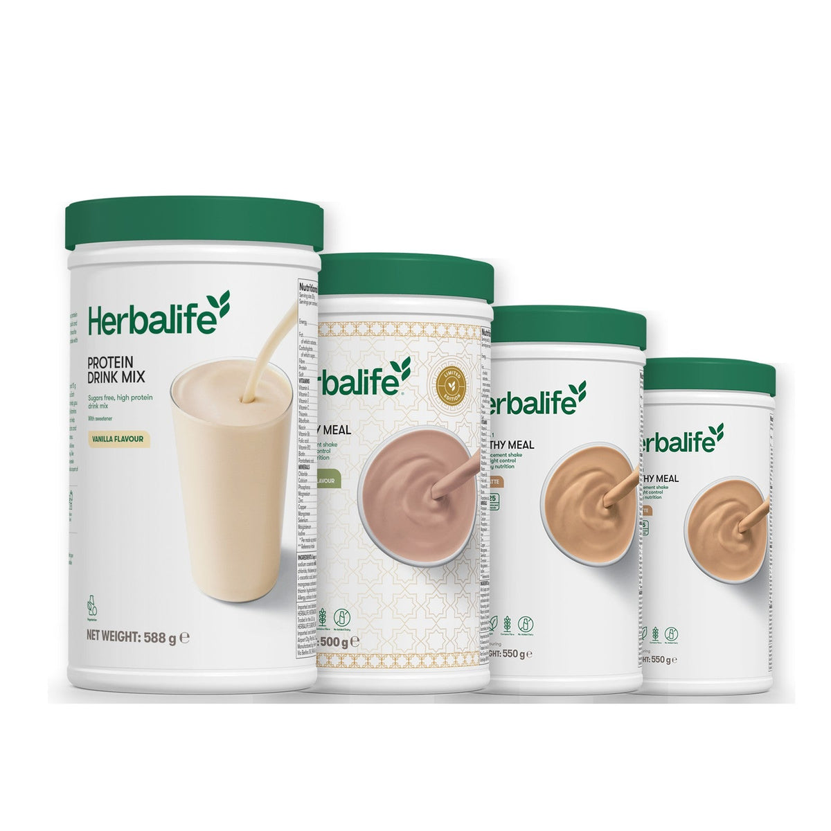 Formula 1 Dubai Style Chocolate shake tub with two chosen flavours and Protein Drink Mix vanilla tub, Cafe Latte / Cafe Latte