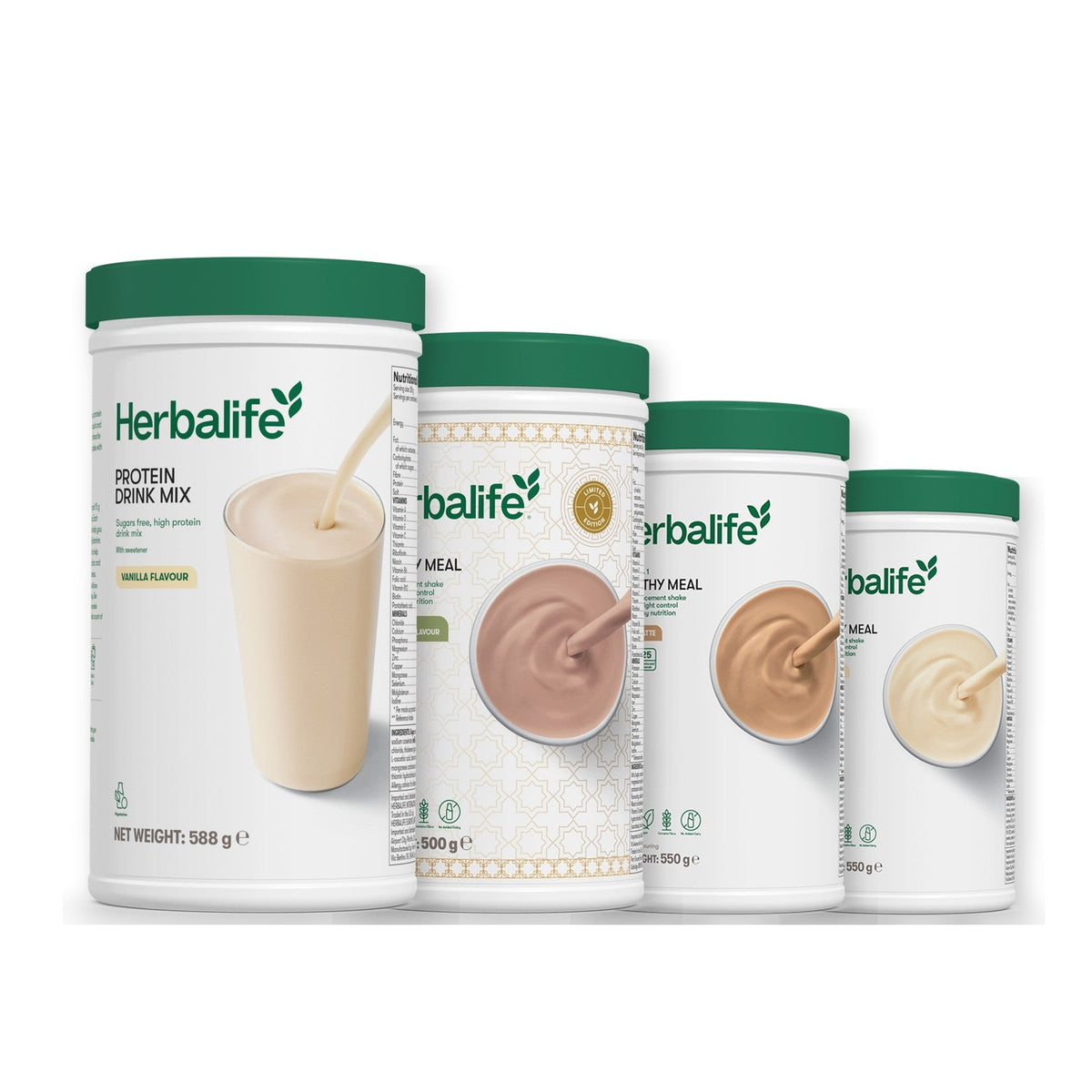 Formula 1 Dubai Style Chocolate shake tub with two chosen flavours and Protein Drink Mix vanilla tub, Cafe Latte / Vanilla