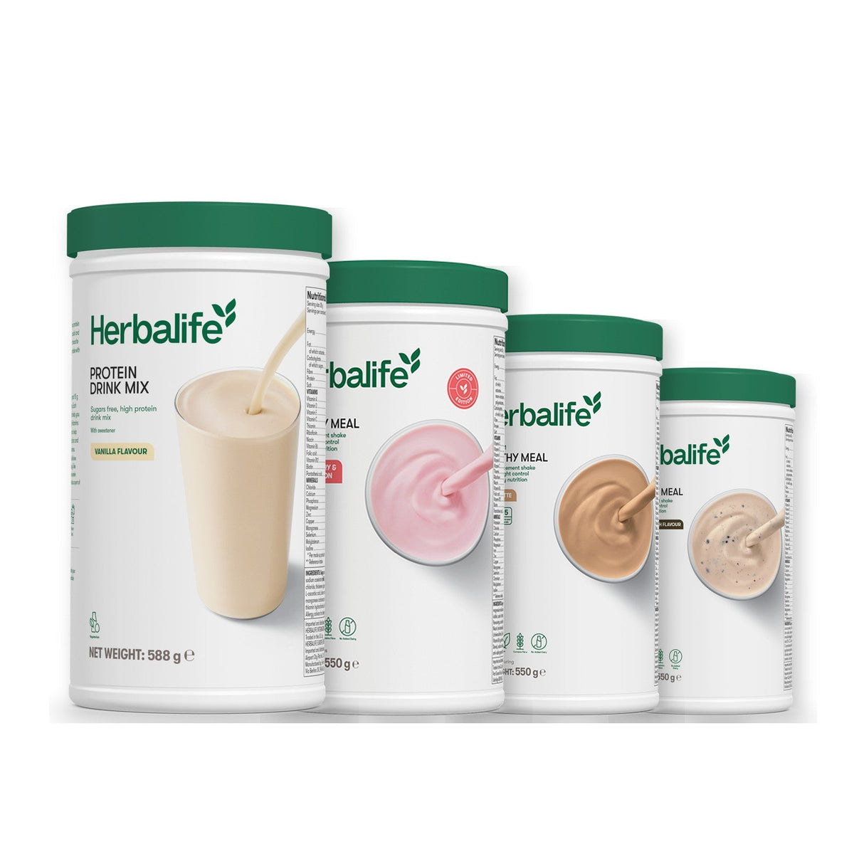 Formula 1 Strawberry Watermelon shake tub with two chosen flavours and Protein Drink Mix vanilla tub, Cafe Latte / Cookie Crunch