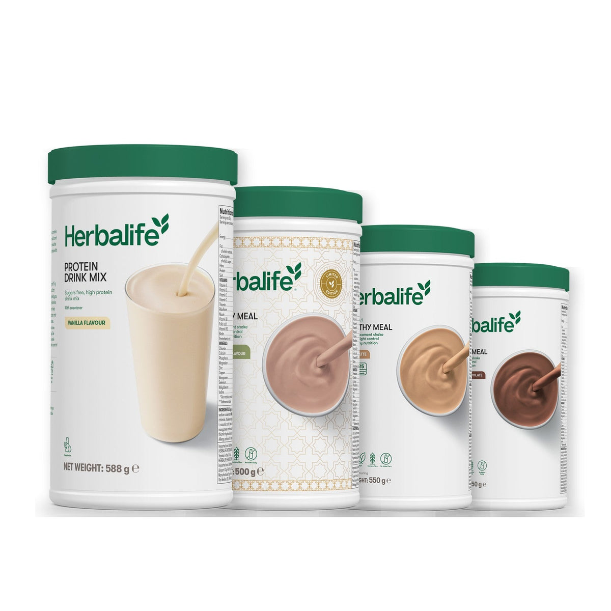 Formula 1 Dubai Style Chocolate shake tub with two chosen flavours and Protein Drink Mix vanilla tub, Cafe Latte / Chocolate