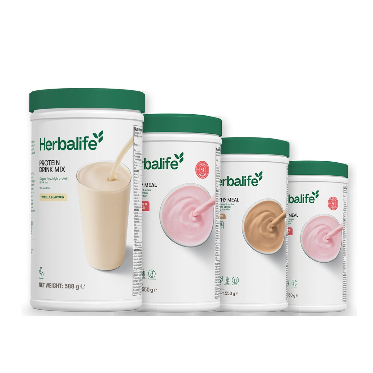 Formula 1 Strawberry Watermelon shake tub with two chosen flavours and Protein Drink Mix vanilla tub, Cafe Latte / Strawberry Watermelon