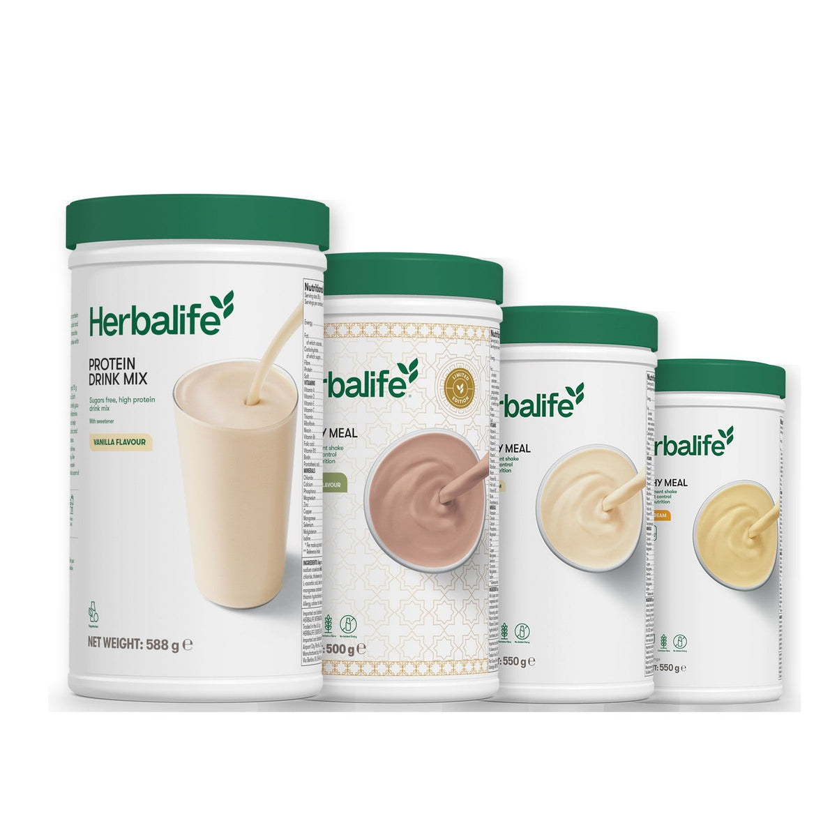 Formula 1 Dubai Style Chocolate shake tub with two chosen flavours and Protein Drink Mix vanilla tub, Vanilla / Banana Cream