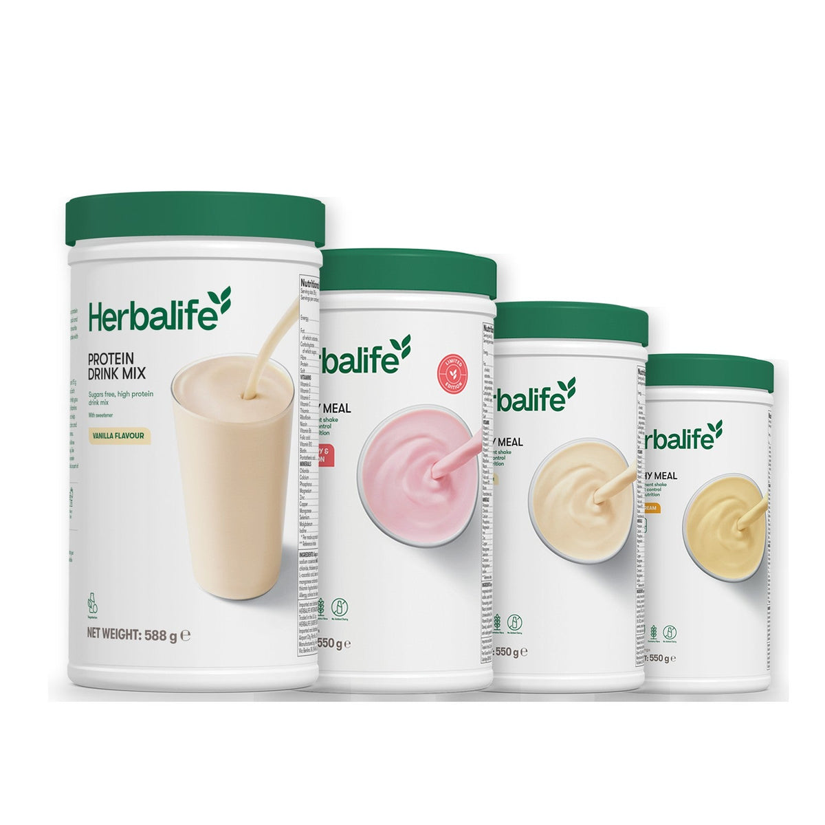Formula 1 Strawberry Watermelon shake tub with two chosen flavours and Protein Drink Mix vanilla tub, Vanilla / Banana Cream
