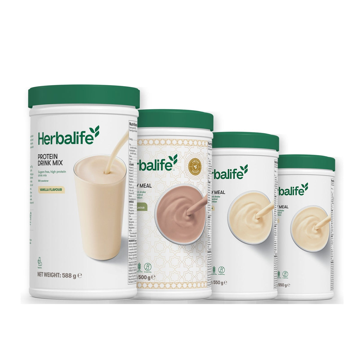 Formula 1 Dubai Style Chocolate shake tub with two chosen flavours and Protein Drink Mix vanilla tub, Vanilla / Vanilla