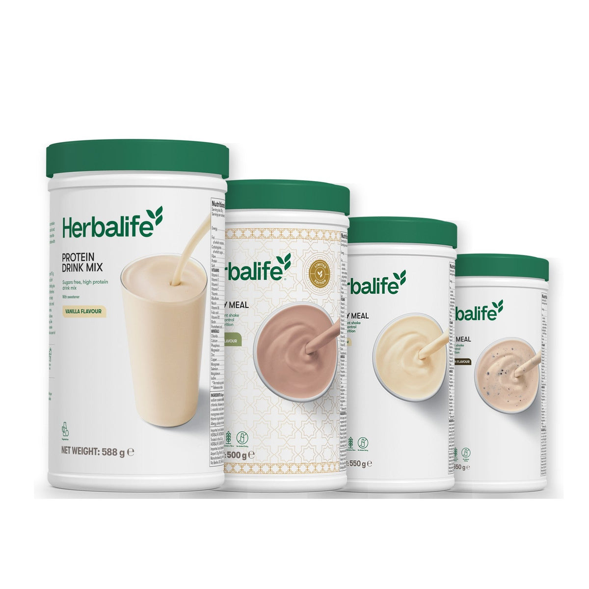 Formula 1 Dubai Style Chocolate shake tub with two chosen flavours and Protein Drink Mix vanilla tub, Vanilla / Cookie Crunch