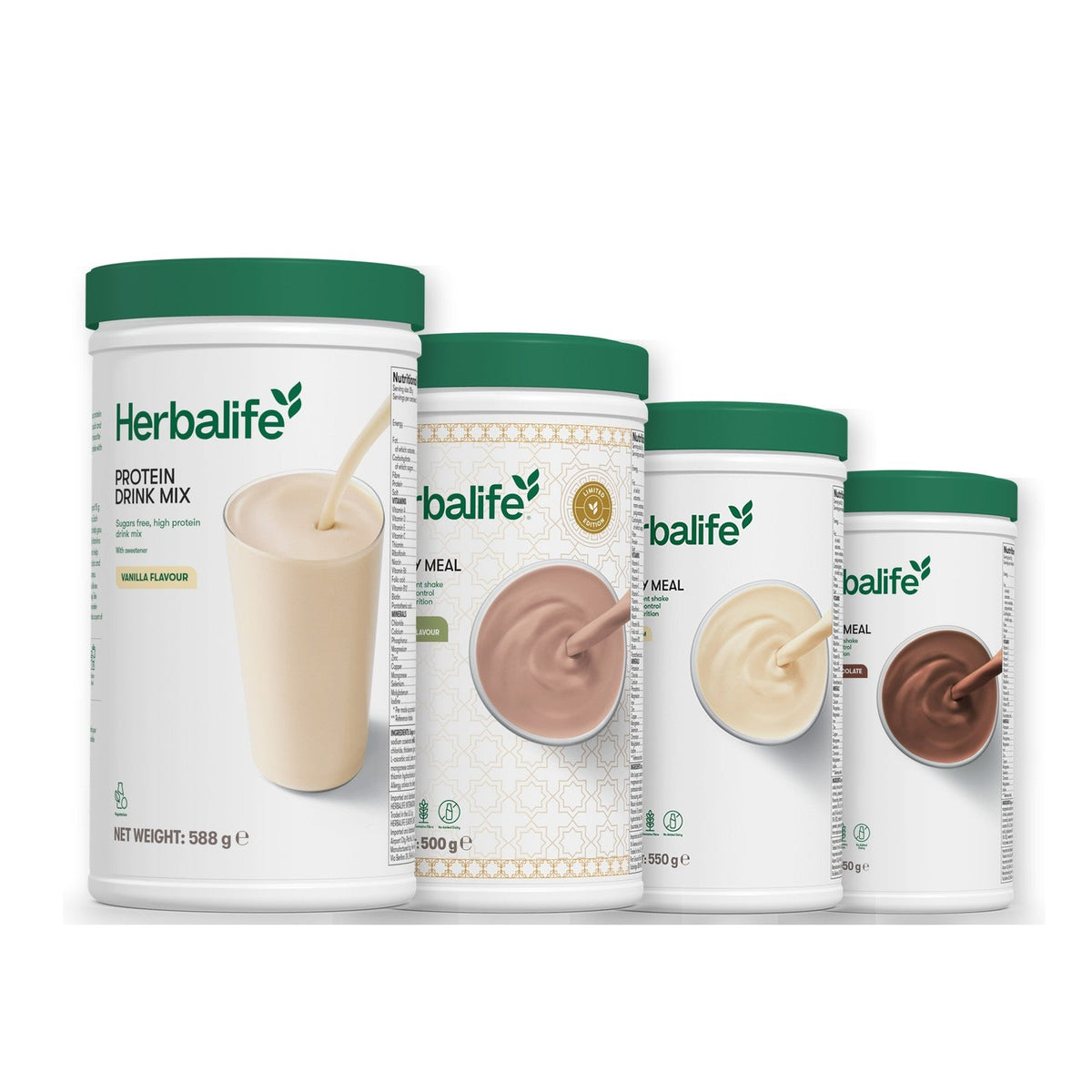 Formula 1 Dubai Style Chocolate shake tub with two chosen flavours and Protein Drink Mix vanilla tub, Vanilla / Chocolate