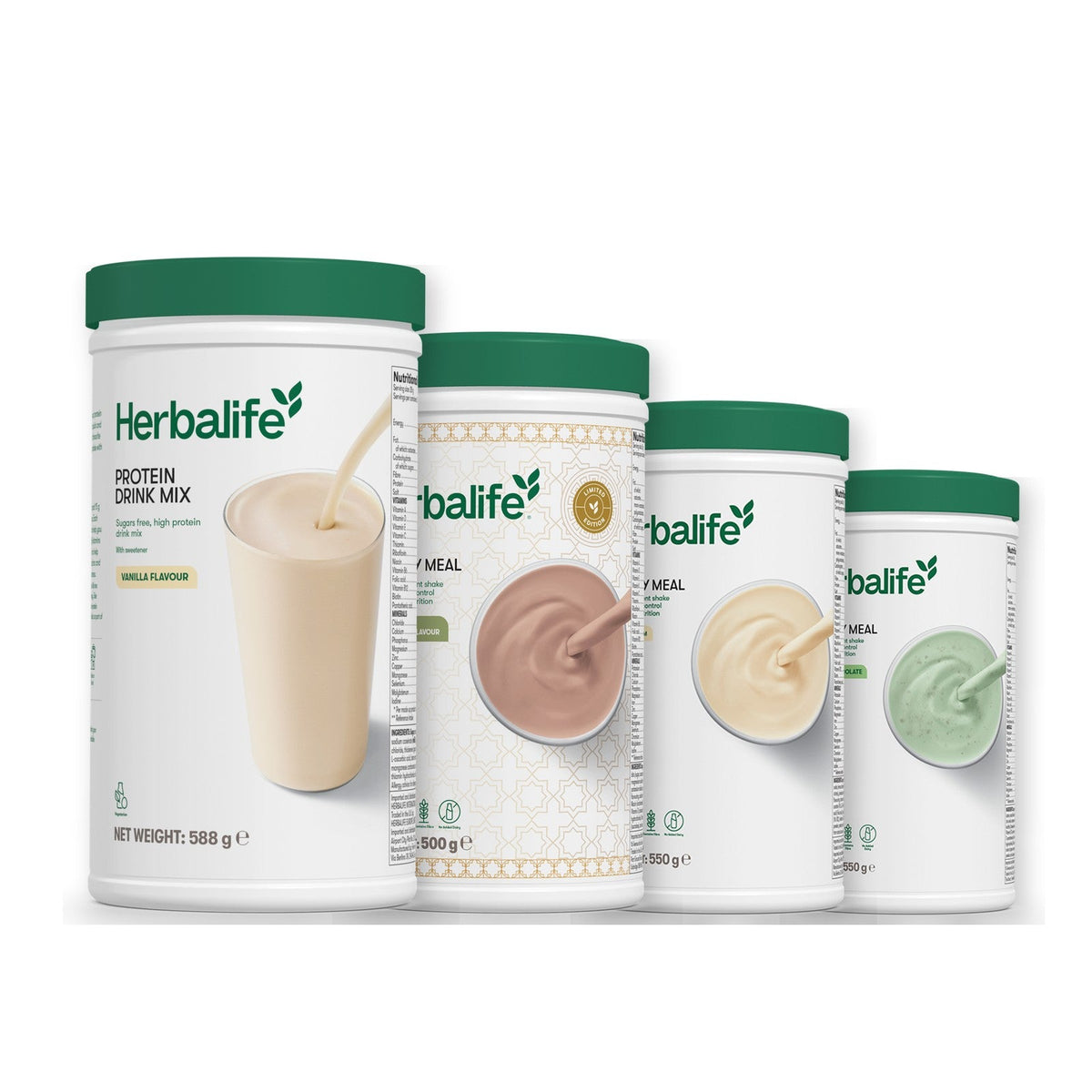 Formula 1 Dubai Style Chocolate shake tub with two chosen flavours and Protein Drink Mix vanilla tub, Vanilla / Mint Chocolate