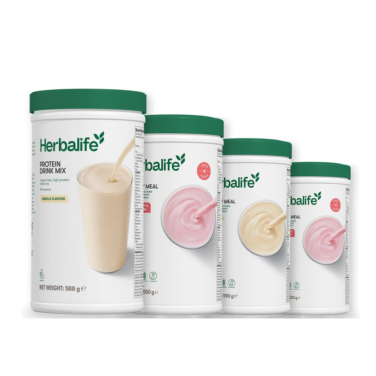 Formula 1 Strawberry Watermelon shake tub with two chosen flavours and Protein Drink Mix vanilla tub, Vanilla / Strawberry Watermelon