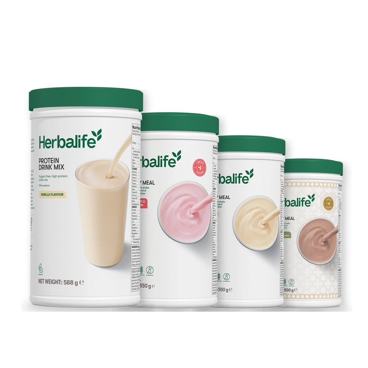 Formula 1 Strawberry Watermelon shake tub with two chosen flavours and Protein Drink Mix vanilla tub, Vanilla / Dubai Style Chocolate