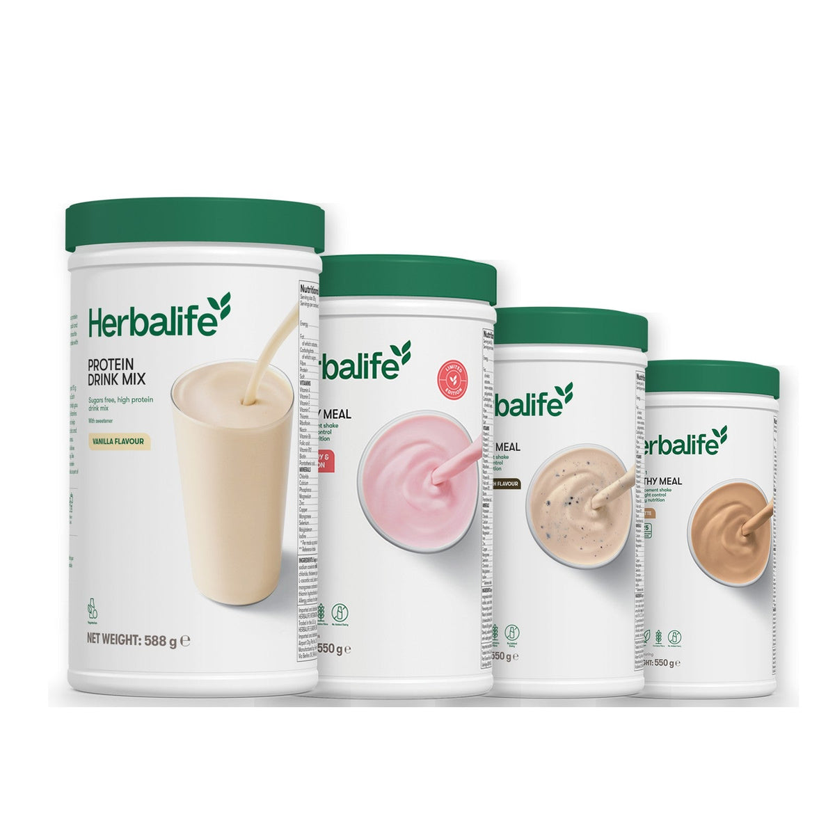 Formula 1 Strawberry Watermelon shake tub with two chosen flavours and Protein Drink Mix vanilla tub, Cookie Crunch / Cafe Latte