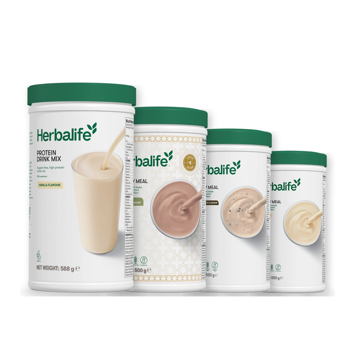Formula 1 Dubai Style Chocolate shake tub with two chosen flavours and Protein Drink Mix vanilla tub, Cookie Crunch / Vanilla