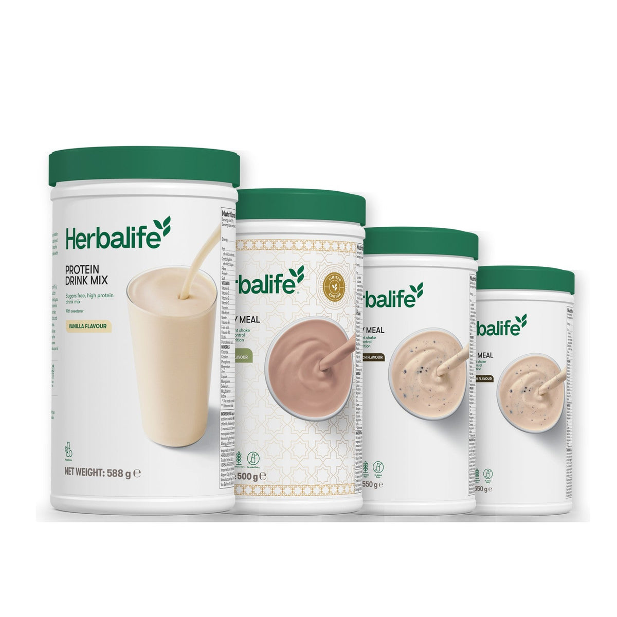 Formula 1 Dubai Style Chocolate shake tub with two chosen flavours and Protein Drink Mix vanilla tub, Cookie Crunch / Cookie Crunch