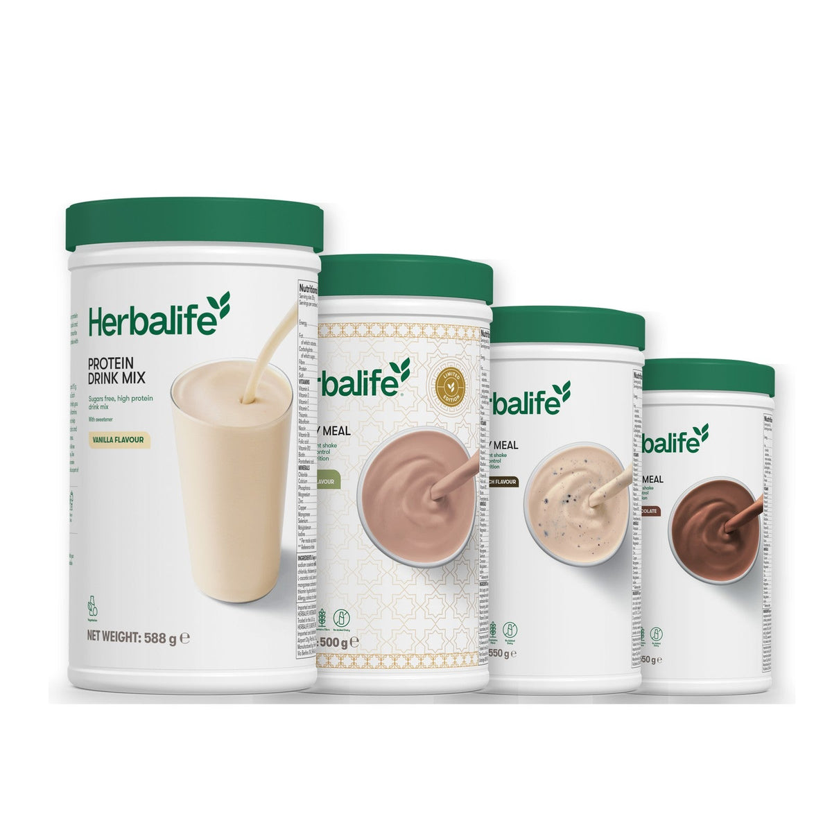 Formula 1 Dubai Style Chocolate shake tub with two chosen flavours and Protein Drink Mix vanilla tub, Cookie Crunch / Chocolate