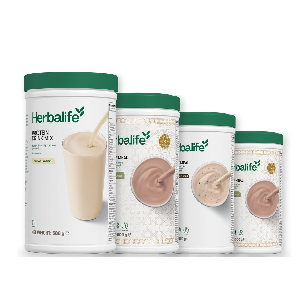 Formula 1 Dubai Style Chocolate shake tub with two chosen flavours and Protein Drink Mix vanilla tub, Cookie Crunch / Dubai Style Chocolate