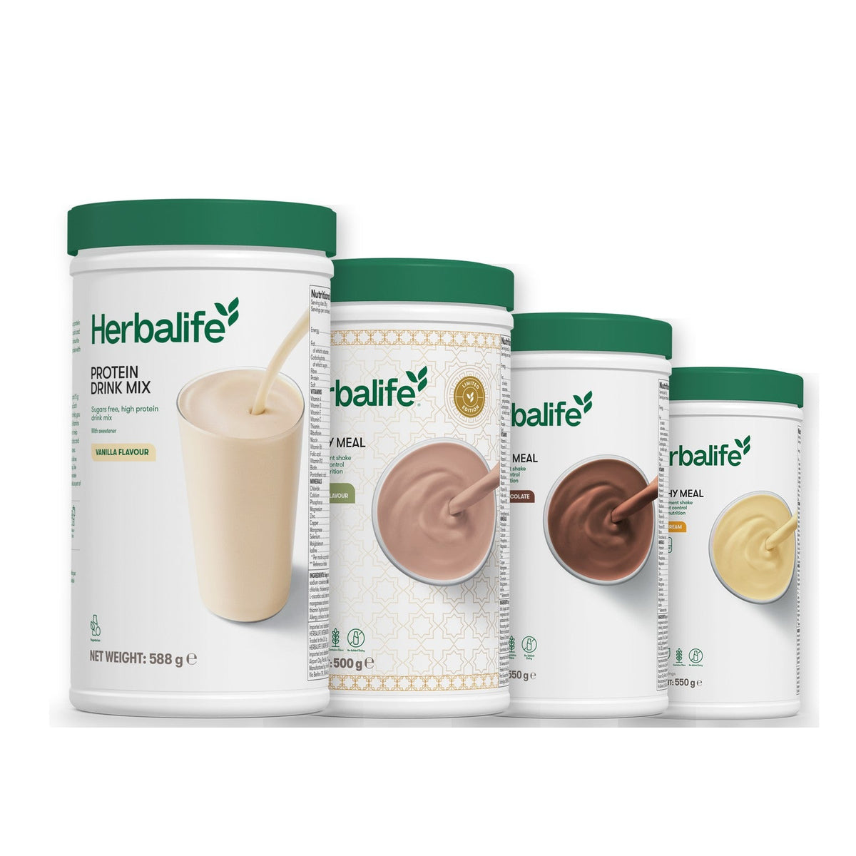 Formula 1 Dubai Style Chocolate shake tub with two chosen flavours and Protein Drink Mix vanilla tub, Chocolate / Banana Cream