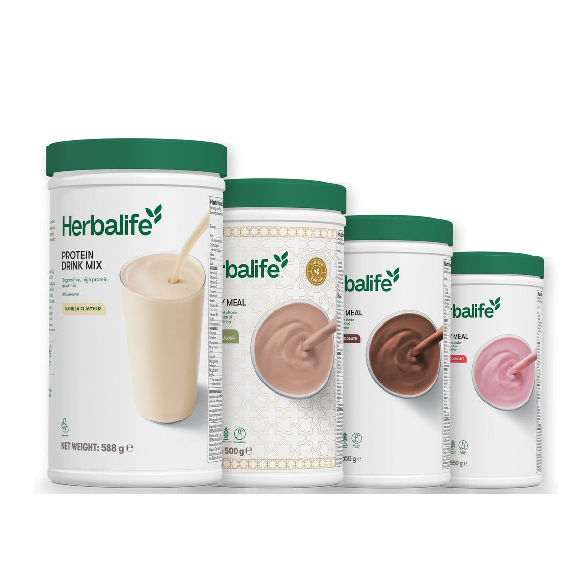 Formula 1 Dubai Style Chocolate shake tub with two chosen flavours and Protein Drink Mix vanilla tub, Chocolate / Strawberry
